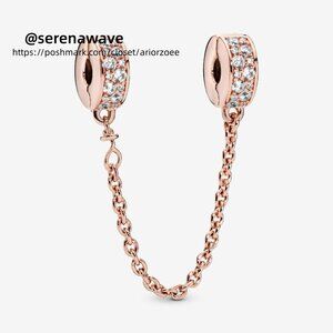 Pandora Clear Pavé Safety Chain Clip Charm